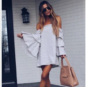 Tiered omega linen dress